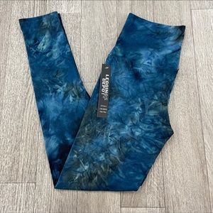 New Swirl Blue Soft Yoga Band Leggings OS